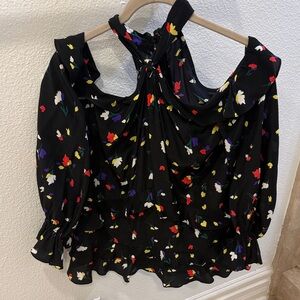 Floral Black Women's Top